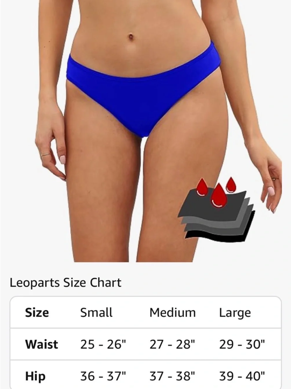 💙🤍NWT Leoparts Period Swimwear Leakproof Bikini Bottoms Low Rise Swimuit Medium
